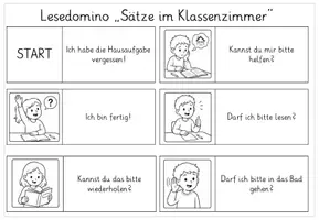 Vorschau - Stationenlernen - Kommunikation im Klassenzimmer: Lesedomino - Seite 1