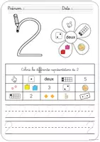 Aperçu - Feuilles d'exercices - Mon livret des nombres - 1 à 10 - Page 2