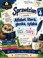 zapowiedź - KARTKÓWKA – Alfabet, litera, głoska, sylaba | Klasa 4 | - obwoluta