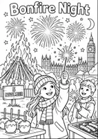 Vorschau - Arbeitsblätter - 11/05 Bonfire Night – Ausmalbilder (colouring) - Seite 1