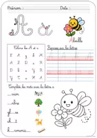 Aperçu - Feuilles d'exercices - Publication Instagram - Mon livret des lettres cursives (animaux) - Page 2