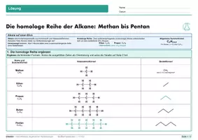 Vorschau - Arbeitsblätter - Homologe Reihe der Alkane – Arbeitsblatt mit Lösungen - Seite 3