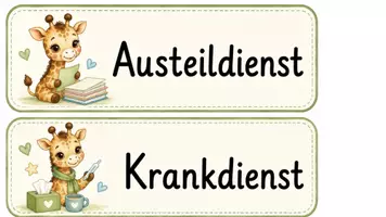 Vorschau - Poster - Dienste Schilder Giraffe Klassenraumorganisation - Seite 1