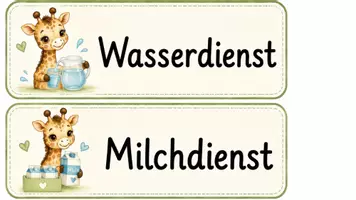 Vorschau - Poster - Dienste Schilder Giraffe Klassenraumorganisation - Seite 2