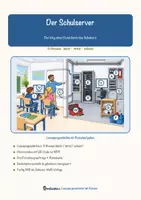 Vorschau - Mal- und Bastelvorlagen - Der Schulserver – Lesespurgeschichte mit Rätselaufgaben (Klasse 8) - Seite 1