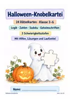 Vorschau - Stundenentwürfe - Halloween-Rätsel Klasse 3–6: 24 Knobelkarten mit Lösungen - Deckblatt