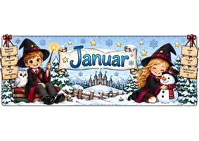 Vorschau - Fördermaterial/Inklusion - Zauberhafte Monatsbilder – Januar bis Dezember | Bunt & Schwarz-Weiß - Deckblatt
