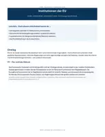 Vorschau - Unterrichtsreihen - Institutionen der EU | Politik Oberstufe GK Arbeitsblatt mit Lösungen - Seite 1