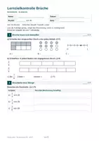 Vorschau - Test - Brüche Klasse 5/6 – Lernzielkontrolle mit Word - Seite 1