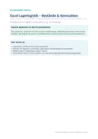Vorschau - Arbeitsblätter - Excel Lagerlogistik – Kennzahlen & Bestand - Deckblatt