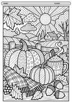 Vorschau - Mal- und Bastelvorlagen - Herbst Ausmalbilder im Pop-Art-Stil | 6 kostenlose Malvorlagen für den Kunstunterricht - Seite 2