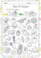 Vorschau - Arbeitsblätter - Obst und Gemüse - Seite 1