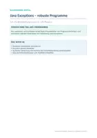 Vorschau - Arbeitsblätter - Java Exceptions – robuste Programme - Deckblatt