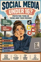 Vorschau - Arbeitsblätter - Social Media Under 16? Materialpaket - Deckblatt