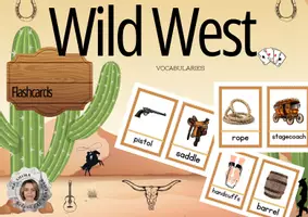 Vorschau - Stationenlernen - Wild West Flashcards | Bildkarten (3-6) - Deckblatt