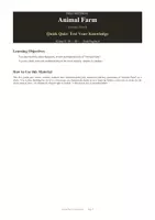 Vorschau - Quiz - GRATIS: Animal Farm (George Orwell) – Quick Quiz mit Answer Key (Klasse 9/10, Englisch) - Deckblatt