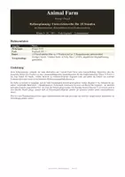 Vorschau - Unterrichtsreihen - Animal Farm (George Orwell) – gratis Reihenplanung für 18 Unterrichtsstunden mit Verlaufsplan (Klasse 9/10, Englisch) - Deckblatt