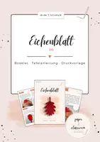 Vorschau - Arbeitsblätter - 3D-Eichenblatt | Herbstprojekt mit Vorlage - Deckblatt
