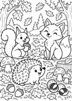 Vorschau - Mal- und Bastelvorlagen - Herbst-Ausmalbilder Grundschule – 2 kostenlose Malvorlagen | Freebie Klasse 1–4 - Seite 1