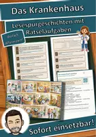 Vorschau - Arbeitsblätter - Das Krankenhaus – Lesespurgeschichte mit Rätselaufgaben (Klasse 2) - Deckblatt