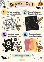 Vorschau - Mal- und Bastelvorlagen - Halloween Fensterbilder basteln – 6 Monster-Vorlagen mit Bastelanleitung | Klasse 5–6 - Seite 2