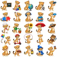 Vorschau - selbst erstellte Cliparts/Grafiken - 50 Cliparts Klassentier Gepard - Gepardenklasse - Deckblatt