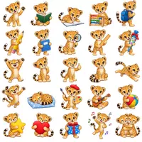 Vorschau - selbst erstellte Cliparts/Grafiken - 50 Cliparts Klassentier Gepard - Gepardenklasse - Seite 1