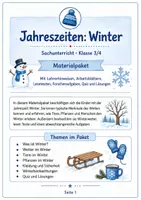 Vorschau - Unterrichtsreihen - Die Jahreszeiten: Winter Sachunterricht Klasse 3 bis 4 - Deckblatt