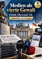 Vorschau - Unterrichtsreihen - Medien als „vierte Gewalt“ | Politik Oberstufe GK Arbeitsblatt mit Lösungen - Deckblatt