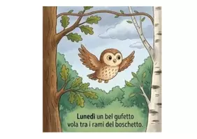 anteprima - Materiale interattivo - I giorni della settimana con il gufetto - Pagina di copertina