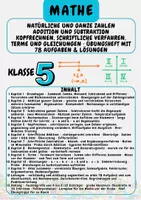 Vorschau - Arbeitsblätter - Materialpaket: Mathematik Klasse 5 Natürliche und ganze Zahlen 2 Übungshefte mit 134 Aufgaben, 2 Abschlusstests und vollständigen Lösungen Klasse 5 - Seite 1