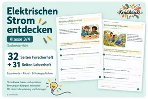 Vorschau - Unterrichtsreihen - Forscherheft elektrischer Strom - Elektrischen Strom entdecken - Deckblatt
