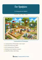 Vorschau - Mal- und Bastelvorlagen - Der Spielplatz – Lesespurgeschichte mit Rätselaufgaben (Klasse 2) - Seite 1