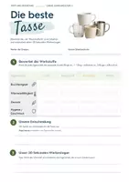 Vorschau - Arbeitsblätter - Stoff und Gegenstand, Eigenschaften spielerisch umgesetzt. Welche Tasse eignet sich am besteh? Erstelle einen Werbeslogan. - Seite 1