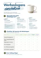 Vorschau - Arbeitsblätter - Stoff und Gegenstand, Eigenschaften spielerisch umgesetzt. Welche Tasse eignet sich am besteh? Erstelle einen Werbeslogan. - Seite 2