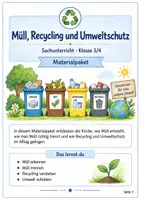 Vorschau - Arbeitsblätter - Müll, Recycling & Umweltschutz Sachunterricht Klasse 3 - 4 - Deckblatt