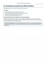 Vorschau - Unterrichtsreihen - KI, Deepfakes & politische Öffentlichkeit | Politik Oberstufe GK Arbeitsblatt - Seite 1