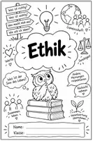 Vorschau - Arbeitsblätter - 2x Deckblatt Ethik 5-6 Eule - Deckblatt