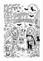 Vorschau - Arbeitsblätter - Halloween Ausmalbilder Englisch | Klasse 5/6 | 2 Malvorlagen - Seite 1