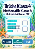 Vorschau - Arbeitsblätter - Brüche Klasse 4 | Mathematik Klasse 4 | 10 Arbeitsblätter als PDF - Deckblatt
