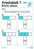 Vorschau - Arbeitsblätter - Brüche Klasse 4 | Mathematik Klasse 4 | 10 Arbeitsblätter als PDF - Seite 1