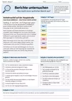 Vorschau - Arbeitsblätter - Einen Bericht untersuchen (W-Fragen) - Seite 1