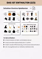 Vorschau - Arbeitsblätter - Halloween Domino für Kita & Vorschule | Bilder- & Schattendomino | visuelle Wahrnehmung | Lernspiel Klasse 1 - Seite 2