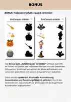 Vorschau - Arbeitsblätter - Halloween Domino für Kita & Vorschule | Bilder- & Schattendomino | visuelle Wahrnehmung | Lernspiel Klasse 1 - Seite 3