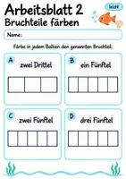 Vorschau - Arbeitsblätter - Bruchteile Klasse 4 | Mathematik Klasse 4 | 10 Arbeitsblätter als PDF - Seite 2