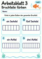 Vorschau - Arbeitsblätter - Bruchteile Klasse 4 | Mathematik Klasse 4 | 10 Arbeitsblätter als PDF - Seite 3