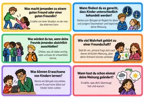 Vorschau - Bildkarten - 24 Diskussionskarten Praktische Philosophie | Klasse 5/6 | Gesprächsanlässe & Denkanstöße - Seite 1
