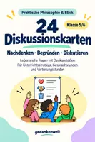 Vorschau - Bildkarten - 24 Diskussionskarten Praktische Philosophie | Klasse 5/6 | Gesprächsanlässe & Denkanstöße - Deckblatt
