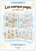 Aperçu - Matériel pour travaux manuels / dessin - Marques pages avec Pépin et Lumi - couleurs et à colorier - Page de couverture
