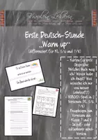 Vorschau - Arbeitsblätter - Erste Deutschstunde - Warm up, Kennenlernen, Vorwissen checken - Deckblatt